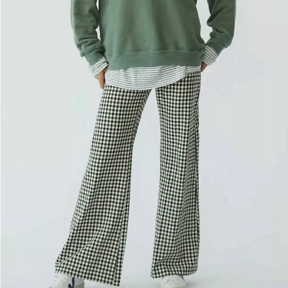 Free People Pants - NWOT Free People Plaid Gingham Green Black Jules Pants